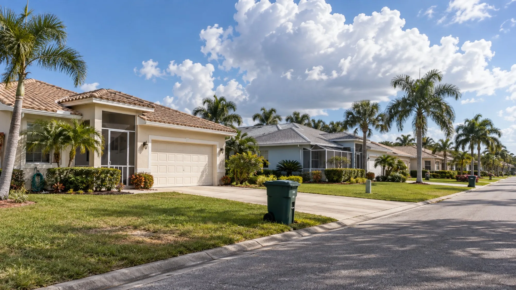 A residential street in Florida